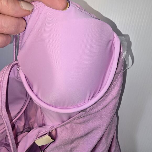 L'Agence Leila Halter One Piece Swimsuit in Lilac Gold Chain Underwire S NEW - Picture 5 of 9